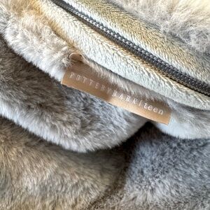 Pottery Barn Teen Gray/Blue Faux Fur Bean Bag Cover